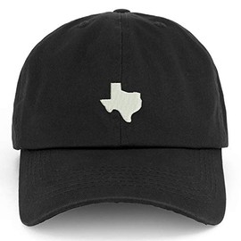 Trendy Apparel Shop XXL Texas State Embroidered Unstructured Cotton Cap - Black