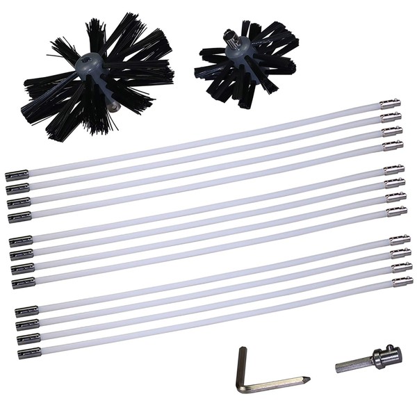 Dryer Vent Duct Cleaner Kit Chimney Cleaning Brush 6 inch