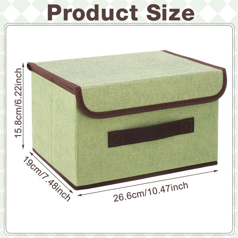 4 Pack Foldable Storage Boxes with Lids, Fabric Fabric Storage