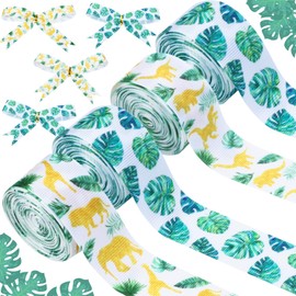 Cheerupp 4 Rolls Under the Sea Themed Ribbons 20 Yards Turtle Craft Ribbons for Wreath Hair Bow Wrapping Gifts Packing Blue Grosgrain Ribbons Birthday Wedding Gender Reveal Party Accessory Decorations