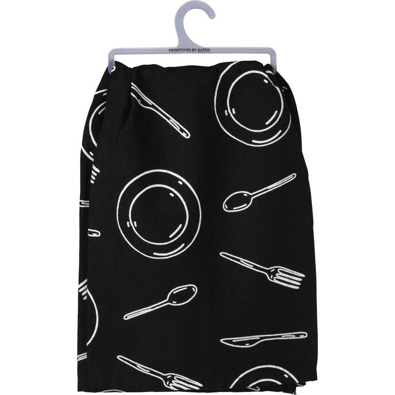 Primitives by Kathy Decorative Kitchen Towel, 28" x 28", Black