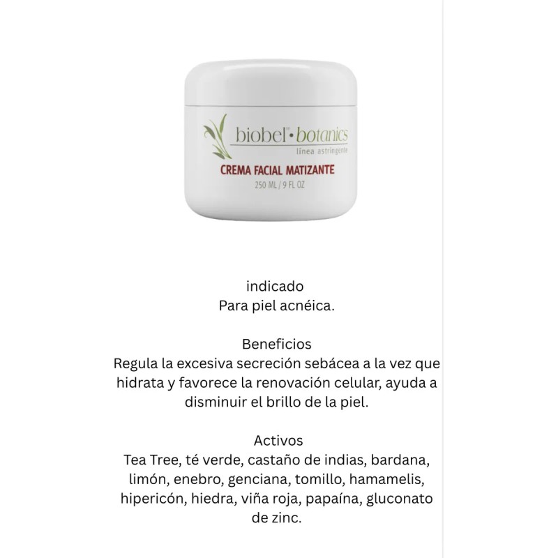 Crema Facial Matizante Para Piel Grasa Y Acnéica Acneica Día/noche