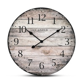 Cander Berlin MNU 7330 Vintage Wall Clock MDF with Silent Movement 30.5 cm Diameter No Annoying Ticking