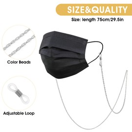 WLLHYF Stylish Glasses Chains for Men and Women Around the Neck Glasses Strap Glasses Strap Face Mask Holder Cords Lanyards Sunglasses Necklace Chain Accessories, silver
