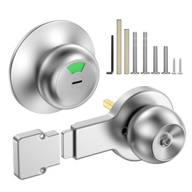 Duoduolaili New Ball Indicator Bolt Lock, Safe, with Occupancy Indicator, Easy Installation Without Lock Cylinder, Perfect for Bathroom partitions, restrooms, Restaurants.(Silver)