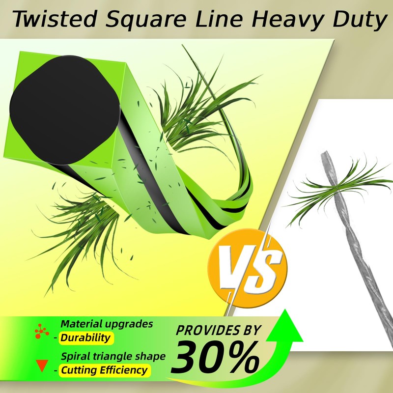 095 Trimmer Line, 380ft Square Twist Heavy Duty Weed Eater