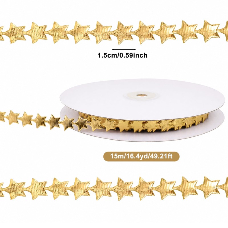 Sparkly Star Ribbon, Gold Ribbon Trim
