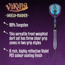 Shot! Darts Viking Shield Maiden Steel Tip Dart Set 23gm Front Weighted 90% Tungsten Barrels