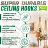 [Upgraded] 200LBS 4Pcs Rotatable Ceiling Hooks with 4 Screw Points