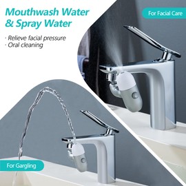 Universal Faucet Extender-4 Mode Filter Splash, Swivel Faucet Aerator with Spa Spray, Bathroom Sink Water Sprayer Attachment, Robotic Arm Rotatable Extension Faucet, Washing Face, Mouthwash, Eyewash