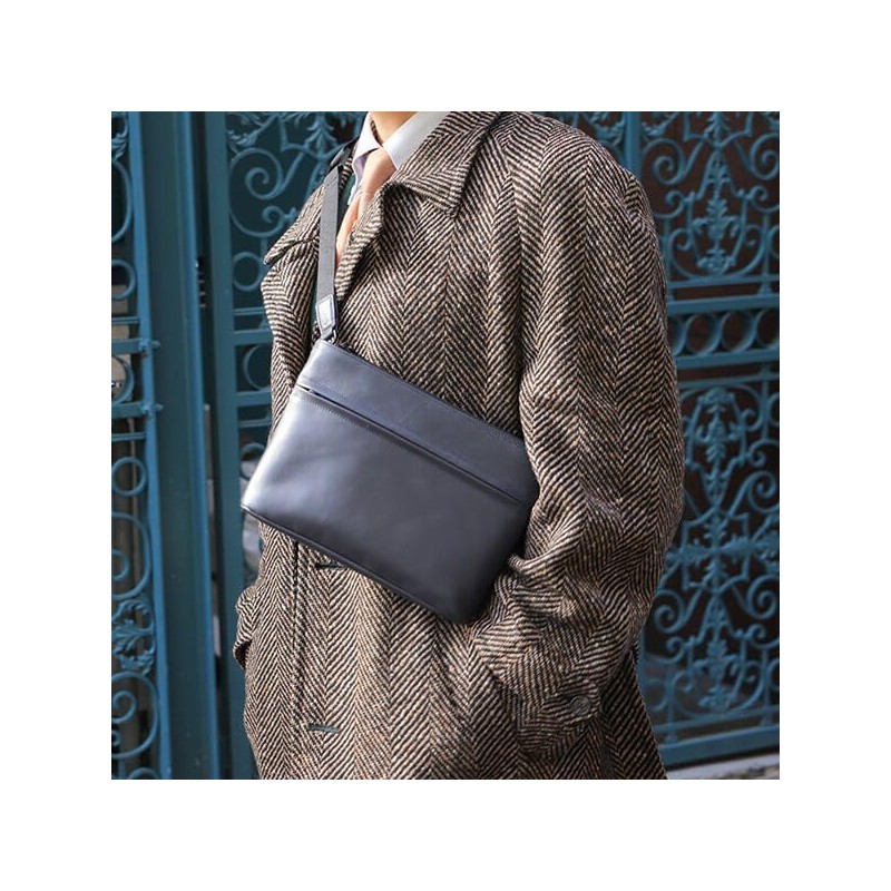 Boosters Shoulder Bag, Genuine Leather, NP Leather, Thin Leather Sacoche,