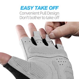 ROCKBROS Cycling Gloves for Men Mountain Bike Gloves Bicycle Gloves SBR Pad Anti-Slip Road Riding Gloves for Spring, Autumn Breathable Sports Gloves (Short-Green, US S/Asia M)