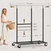 Raybee Heavy Duty Clothes Rack, Adjustable Clothing Rack with Wheels,