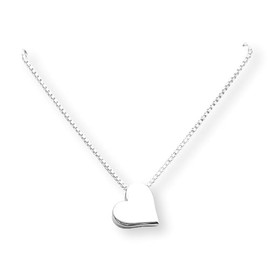 Tiny Silver Heart Necklace, 925 Sterling Silver Delicate and Dainty Floating Heart Necklace - Heart Jewelry Gift for Mom, Wife, Daughter (18 inches)