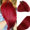 Smavida Nano Ring Bead Human Hair Extensions,Burgundy Nano Ring Cold