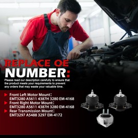 Set of 3 Engine Trans & Motor Mount Compatible with Durango 2011-2019 3.6L 5.7L Grand Cherokee 11-19 3.6L 5.7L RWD Replace A5611 A5611 A5488 Automotive Replacement Engine Parts