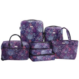 Travelers Club Bella Caronia Deluxe 20", 3 Luggage & Travel Accessories, Jardin, 7 Piece Set