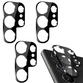 ZFRITP 3 x S25 Ultra Camera Protection, Galaxy S25 Ultra Camera Protection, Anti-Scratch HD Tempered Glass Camera Lens Protective Film, Black