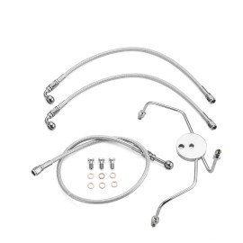 XR Road Glide 16"-18" Handlebar Stainless Steel Brake Line Kit For Harley Non-ABS
