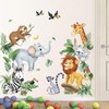 decalmile Wall Sticker Safari Jungle Animals Elephant Giraffe Lion Doors
