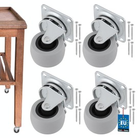 Kotarbau Set of 4 Furniture Castors Diameter 40 All Shelves Suitable for Castors Rubber Castors Transport Castors Furniture Rollers Tool Rollers Heavy Duty Wheels
