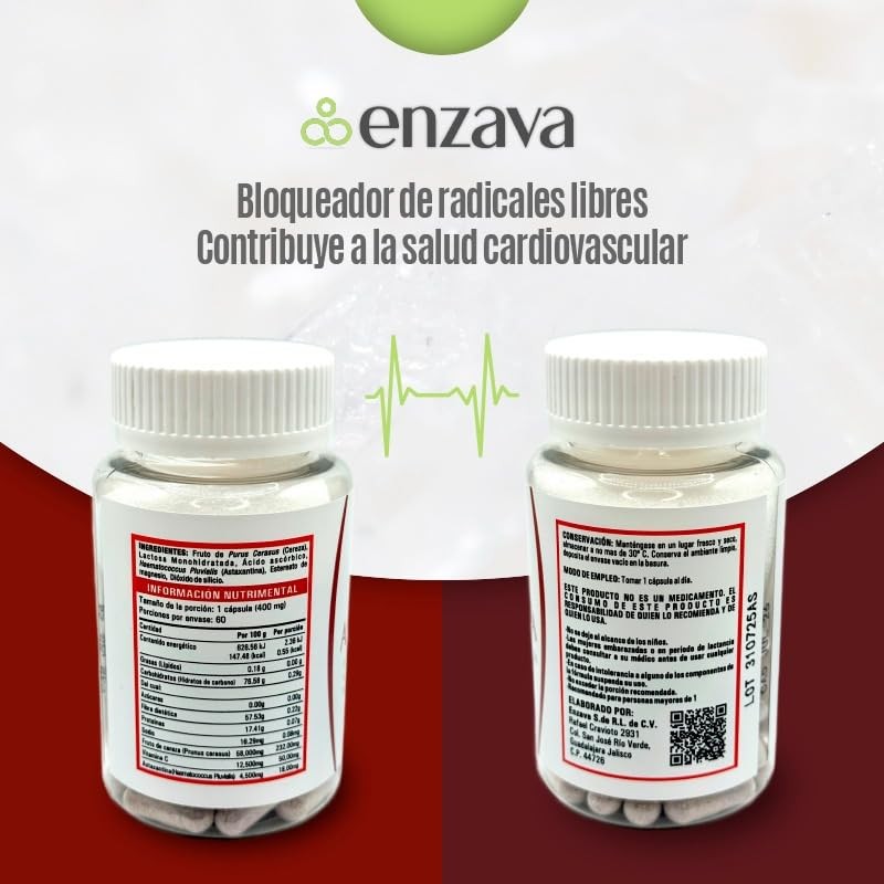 Astaxantina 18 mg con Vitamina C y Fruto de Cereza