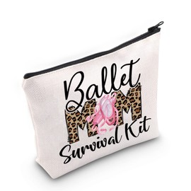 LEVLO Ballet Mom Cosmetic Bag Dancing Mom Gift Ballet Mom Survival Kit Make Up Zipper Pouch Bag Baller Merchandise (Ballet Mom)