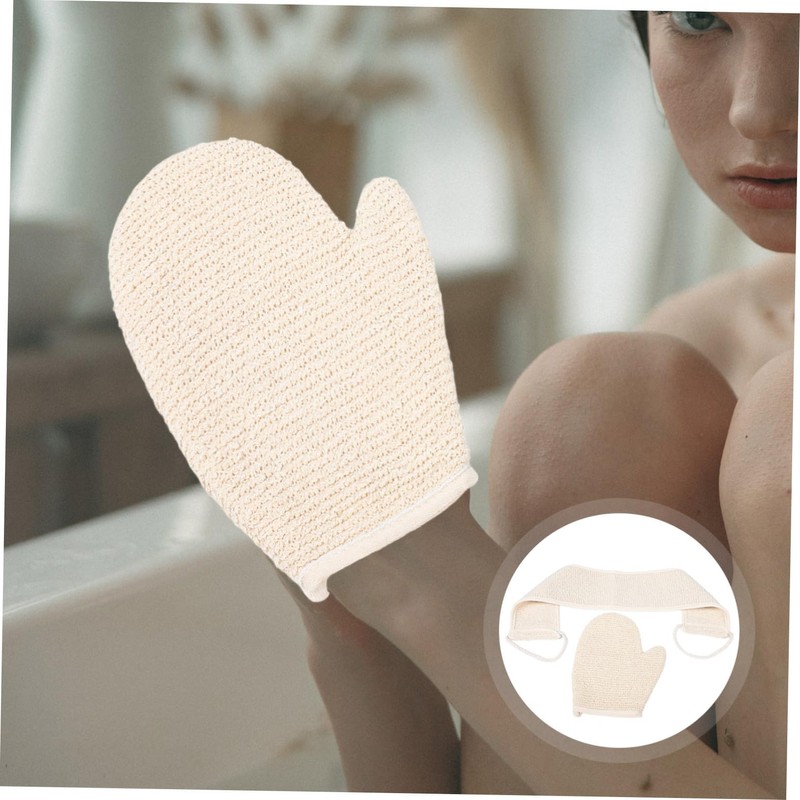 Baluue Dual Sided Bath Mitts Natural Sisal Jute Exfoliating Gloves