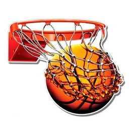 Basketball Hoop - 3" Vinyl Sticker - for Car Laptop I-Pad Phone Helmet Hard Hat - Waterproof Decal