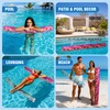 XLYLKS 2 Pack Inflatable Swim Pool Noodles, Premium Fabric-Covered Swim