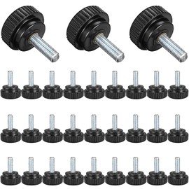 Knurled Rubber Thumb Screw M4-30 Pieces M4 Threaded Screws Stainless Steel Screws Knurled Nuts Flat Head Screw M4 Machine Screws Locking Screws Spacer Bolt M4 Black