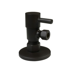 Westbrass D105QR-12 Round Lever 1/4-Turn Angle Stop 1/2" Copper x 3/8" Compression, Oil Rubbed Bronze