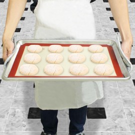 TrueCraftware- Silicone Rectangular Baking Mat 11-7/8" x 16-1/2" fits 1/2 Size Sheet Pan -Nonstick Baking Mat Counter Mat Dough Rolling Mat Oven Liner Reusable Oven Mat Kitchen Accessories for Oven