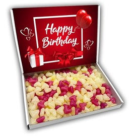 Love Hearts Jelly Beans Gift Box Hamper Birthday Present (BIRTHDAY RED)