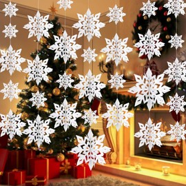 HAKUKU Decoración de Copos de Nieve Adornos Colgantes del árbol de Navidad Copo de Nieve 3D Navidad, Fiesta de Cumpleaños, Decoraciones de Invierno de Año Nuevo