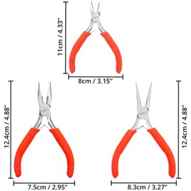 Kurtzy Nose Pliers 3 Pcs- Pliers, Jewelers Plier, Long Nose Pliers and Round Nose Pliers - Pliers for Electrical and Wood Work- DIY Jewelry Pliers - DIY & Jewellery Making