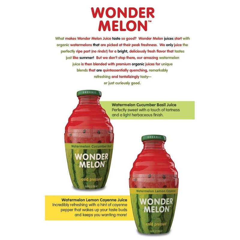 Wonder Melon Organic Watermelon Juice with Lemon & Cayenne, 8.45oz