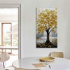 zoinart 3D Modern Oil Paintings, Gold Fortune Tree Painting, Abstract