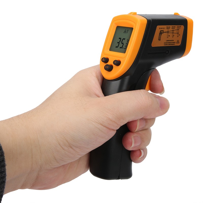 HW600 NonContact Thermometer LCD Infrared Digital Temperature Measuring Thermometer(Yellow )