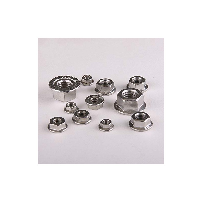 M8 Stainless Steel Serrated Flanged Nuts Hex Flange Nut