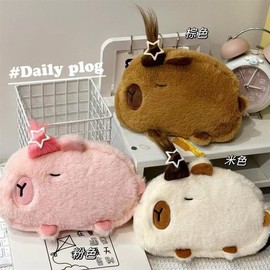 HSYHERE Capybara - Estuche para lápices con cierre, para guardar lápices, diseño de capybara, color rosa