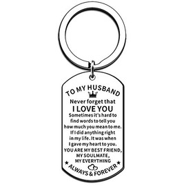 JMIMO Anniversary Keyring Gifts for Him Husband from Wife Valentine's Day Gifts for Husband I Love You Gifts for Him Husband Christmas Birthday Gifts