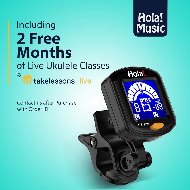 Hola! Music Professional Clip-On Tuner, Ukulele Tuner Rechargeable, Quick &