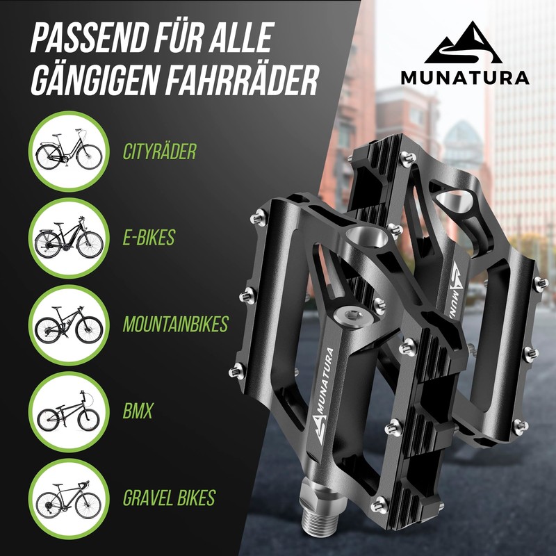 MUNATURA Bicycle Pedals Mountain Bike - Robust MTB Pedals Ensure