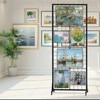 Mutualsign Grid Wall Panel Display Stand 2.1'x5.6' Ft, Movable Floorstanding