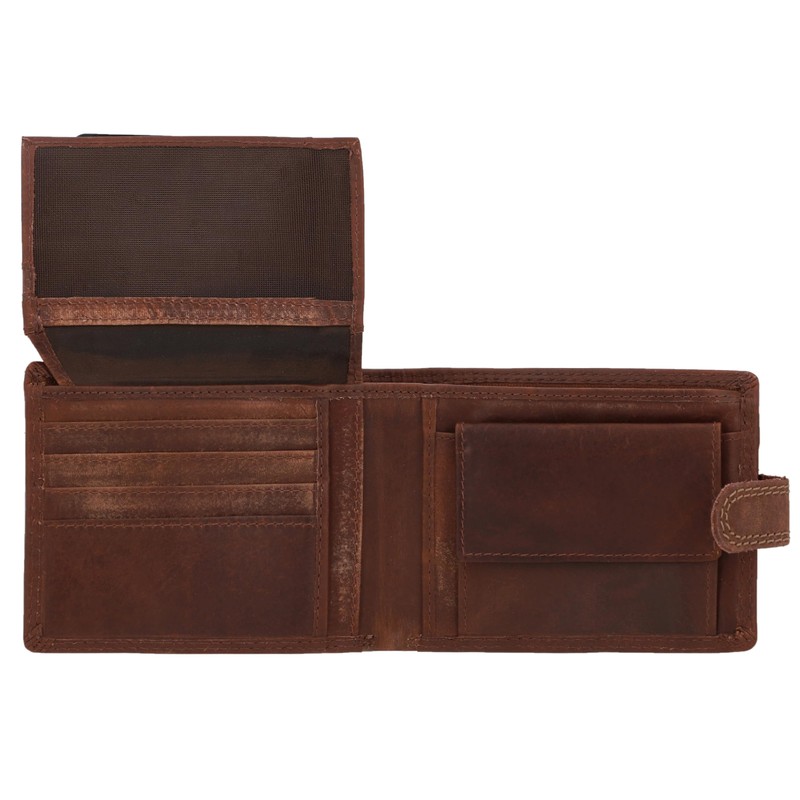 Gusti Gustav Men's Leather Wallet, brown, Retro