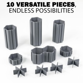 Glassboard Studio Hexaflex Organizer Set - Pen and Pencil Holder for Desk, Versatile Hexagon Design, Adjustable Dividers, 12 Color Options - Desk and Office Organization (Snow White)