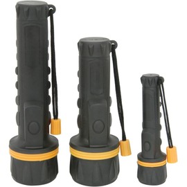Vellcom Triple Rubber Torch Pack Three Pack - Home, Bag & Car LED Torches Large Medium Small Rubber Body Heavy Duty Torches Weatherproof with Three Wide Angled LED's (3D, 2D, 2AA Models)