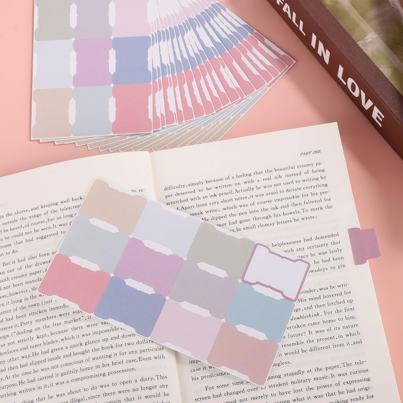 20 Sheets/240 Pieces Sticky Index Tabs, Double Sided Book Page