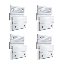 4 Pairs French Cleat Hanger, 2'' French Cleat Hanger Heavy Duty Aluminum Z Bar Wall Mount Picture Hanger for Hanging Mirrors Picture Frames Whiteboards Panels Shelves Headboards Art Fram (Silver)